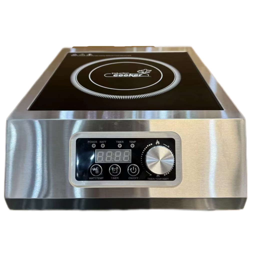 Commercial Induction Cooker 5000W 5KW Power IH Heating Stainless Steel Body 3 Fans Fast Heat Dismiss Knob Control With Timer